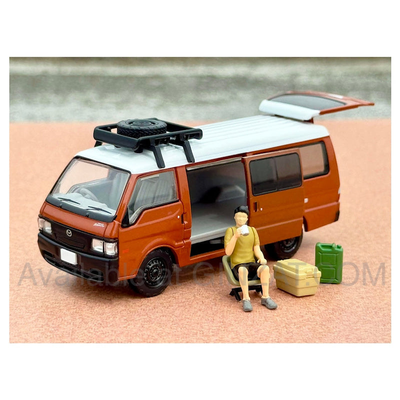 Mazda Bongo Brawny Van Custom Version (Brown, with Roof Carrier and Figure), Tomytec Tomica Limited Vintage Neo LV-N310d diecast model car