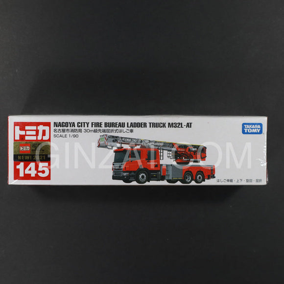 Nagoya City Fire Bureau Ladder Truck MewL-AT, Tomica No.145 diecast model