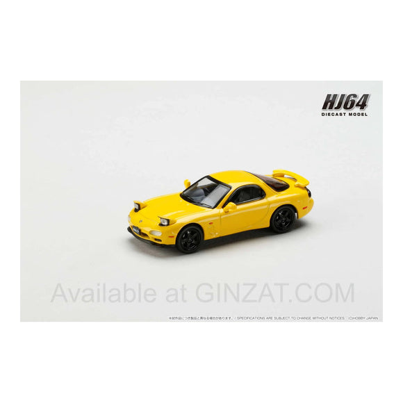 Mazda RX-7 (FD3S) Type RS-R Sunburst Yellow, Hobby Japan diecast model car
