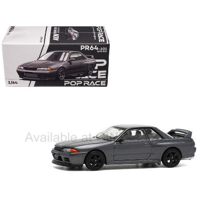 GTR R32 Gun Grey Metallic, POP Race 1/64 diecast model car
