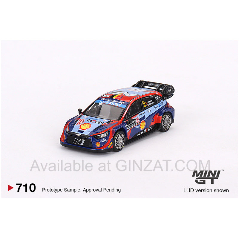 Hyundai i20 N Rally1 Htbrid #11 2023 Rally Monte Carlo 3rd Place, Mini GT No. 710 diecast model car