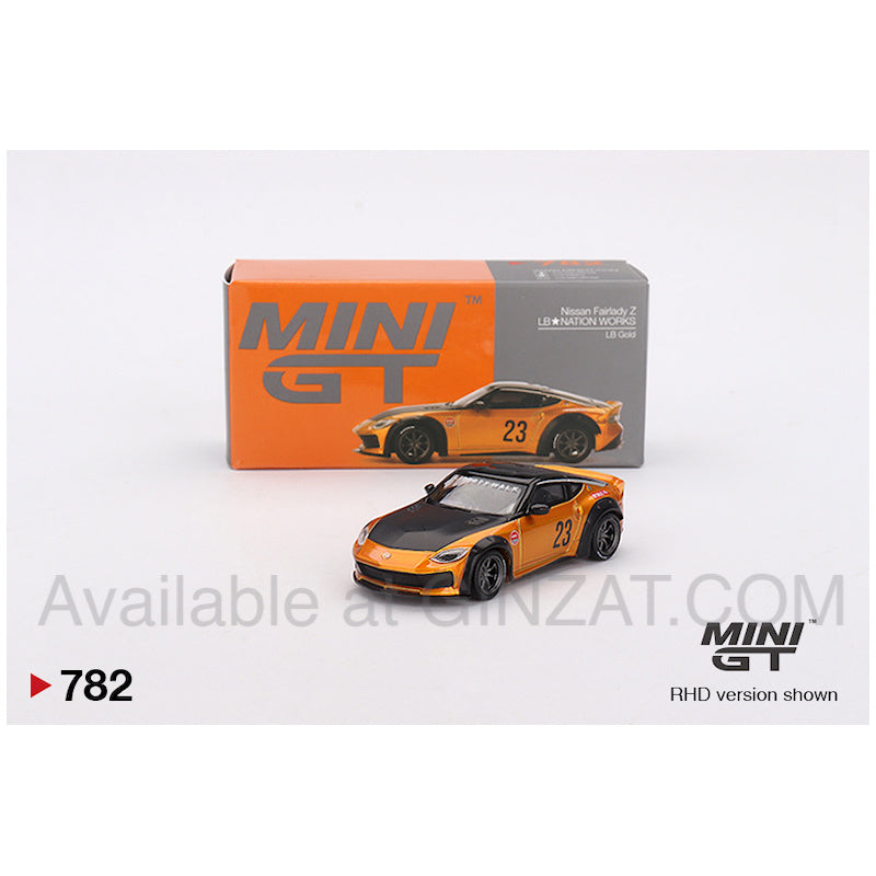 Nissan Z LB★NATION WORKS LB Gold, MINI GT No.782 diecast model car