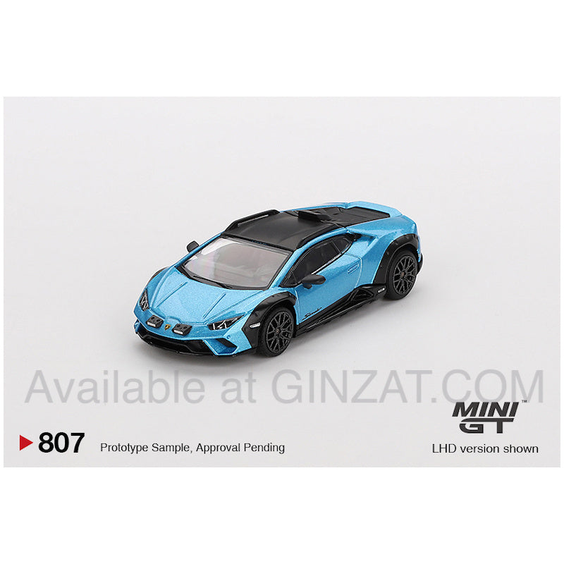Lamborghini Huracan Sterrato Blu Aegir, MINI GT No.807 diecast model car