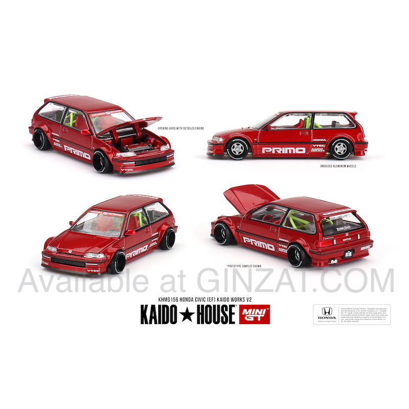 Honda Civic EF Kaido Works V2, Mini GT x Kaido House No. 156 diecast model car