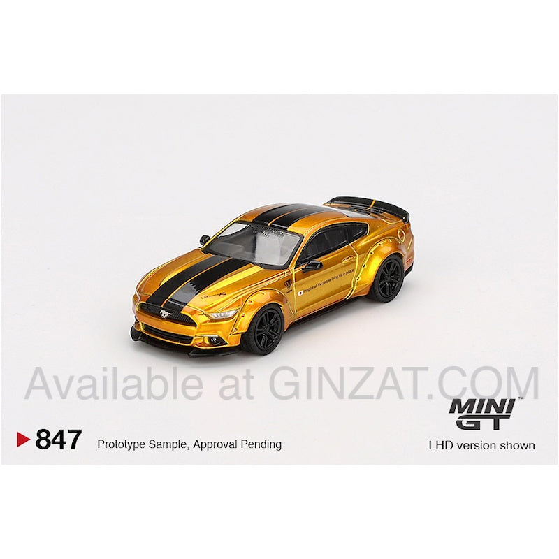 LB★WORKS Ford Mustang LB Gold, Mini GT No. 847 diecast model car