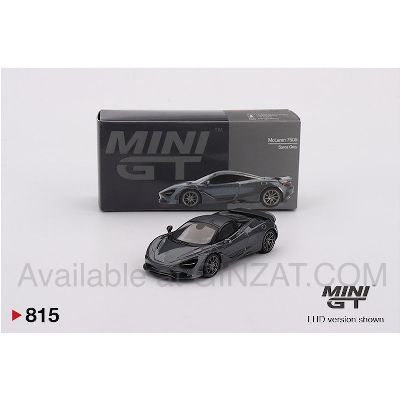 McLaren 750S Saros Grey, MINI GT No.815 diecast model car