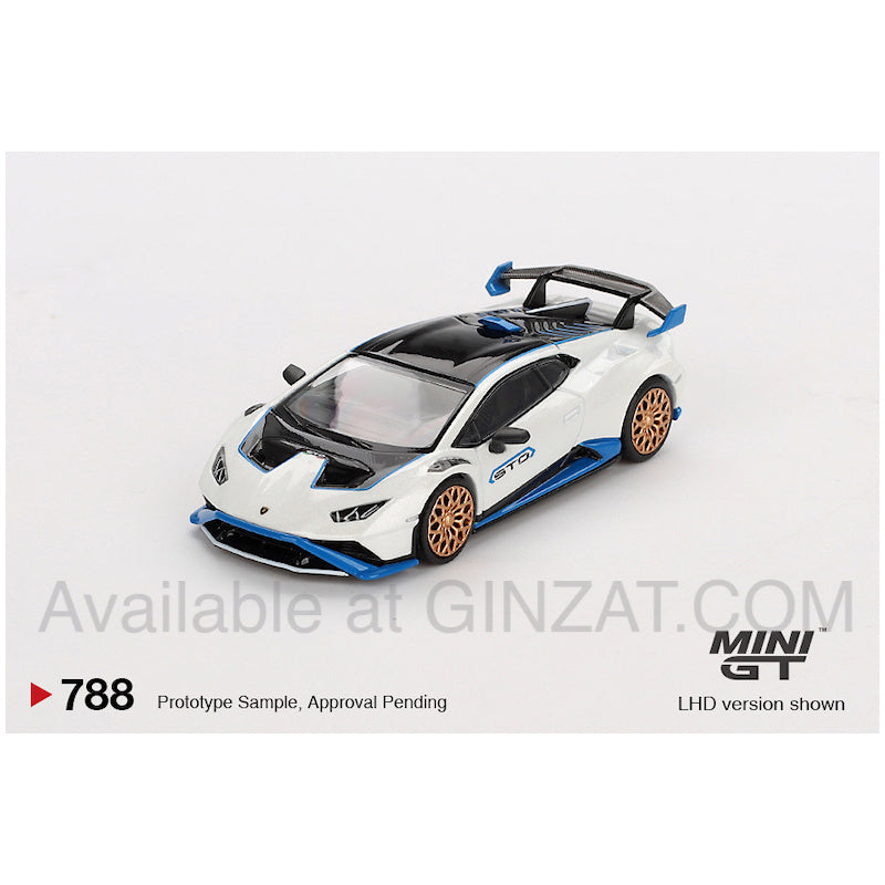 Lamborghini Huracan STO Bianco Asopo (RHD), MINI GT No.788 diecast model car