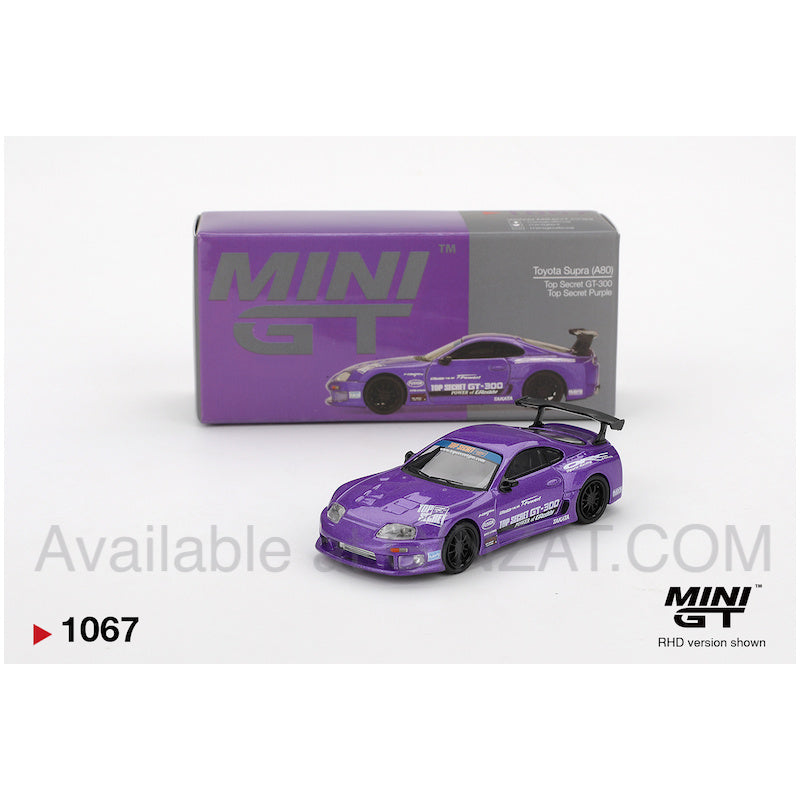 MINI GT 1/64 Toyota Supra (A80) GT‑300 Top Secret Purple (Right-Hand Drive)
