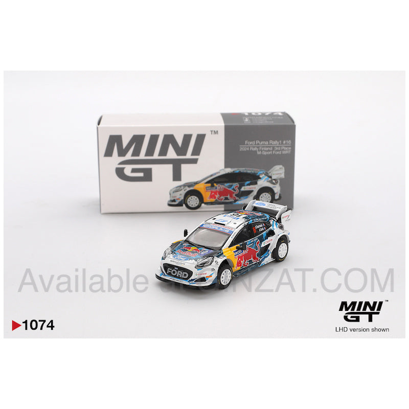 MINI GT 1/64 Ford Puma Rally1 Rally Finland 2024 3rd Place #16 M‑Sport Ford WRT (Left-Hand Drive)