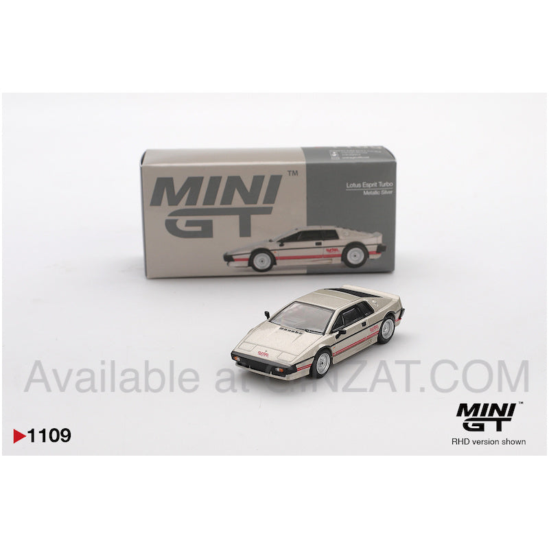 Lotus Esprit Turbo (Metallic Silver) (RHD), MINI GT No.1109 diecast model car