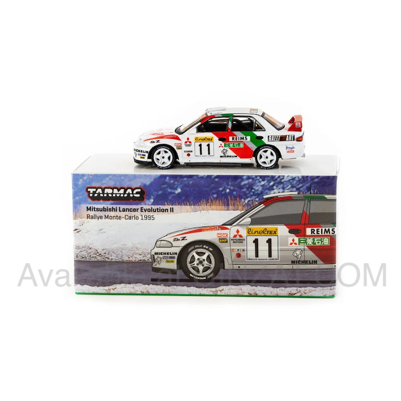 Mitsubishi Lancer Evolution II Rallye Monte-Carlo 1995 T.Makinen / S. Harjanne, Tarmac Works diecast model car