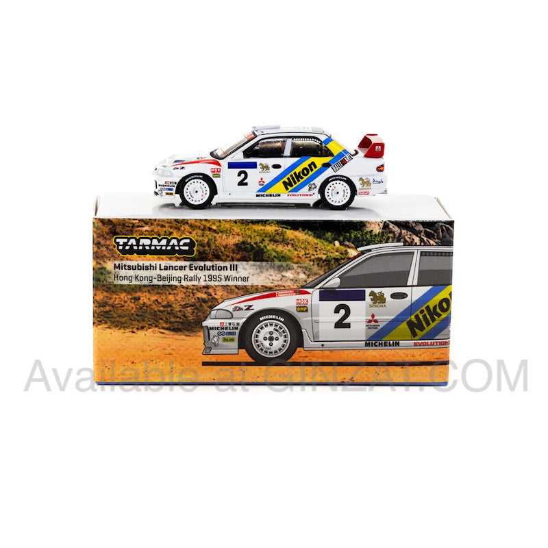 Mitsubishi Lancer Evolution III HK - Beijing Rally 1995 Winner K.Eriksson / S. Parmander, Tarmac Works diecast model car