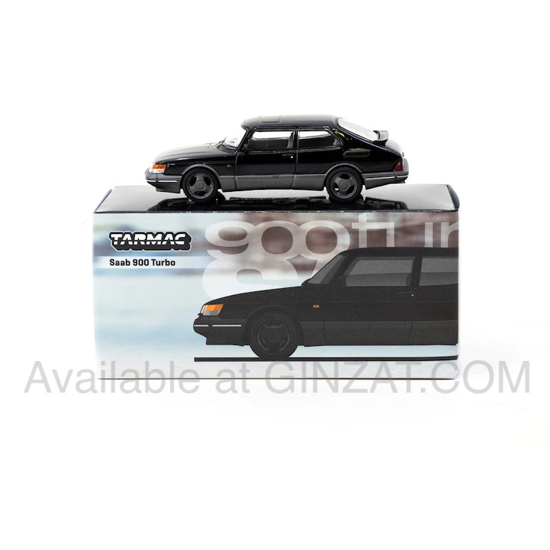 Saab 900 Turbo Black, Tarmac Works 1/64 diecast model car