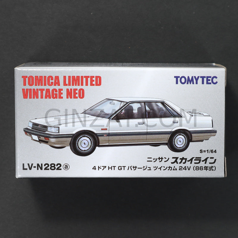 Nissan Skyline 4Dr HT GT Passage TwinCam24V White/Beige 1986, Tomytec Tomica Limited Vintage Neo diecast model car LV-N282a