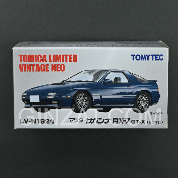 MAZDA Savanna RX-7 GT-X (Navy Blue) 1990, Tomytec Tomica Limited Vintage Neo diecast model car LV-N192g