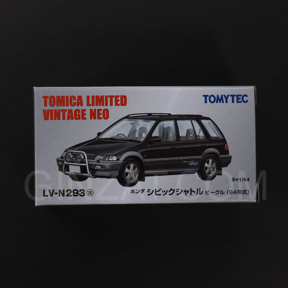 Honda Civic Shuttle Beagle (Black/Gray) 1994, Tomytec Tomica Limited Vintage Neo diecast model car LV-N293a