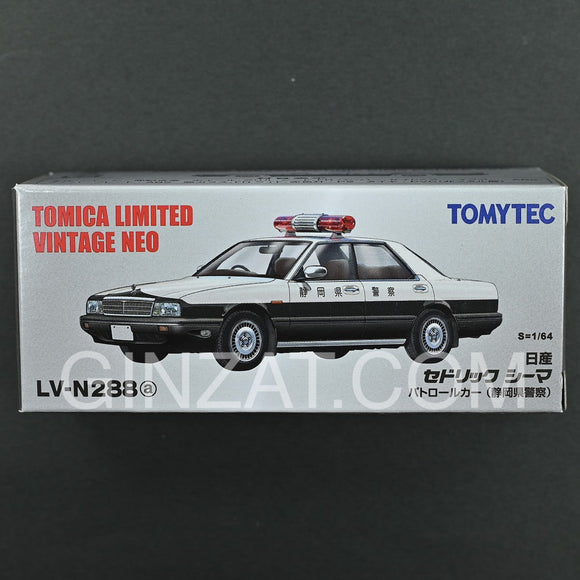 NISSAN Cedric Sema Patrol Car (Shizuoka Prefectural Polica), Tomytec Tomica Limited Vintage Neo diecast model car LV-N288a