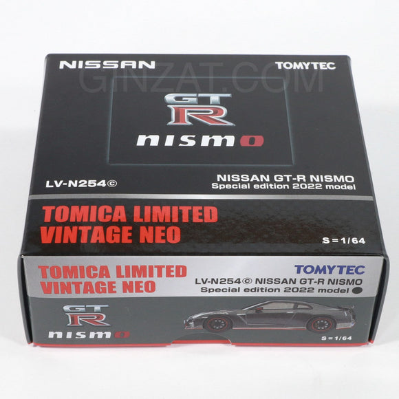 NISSAN GT-R Nismo Special Edition 2022 Black, Tomytec Tomica Limited Vintage Neo diecast model car LV-N254c
