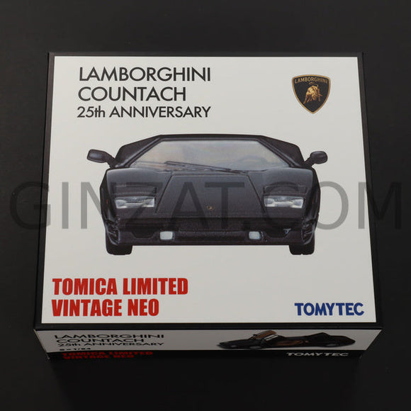 Lamborghini Countach 25th Anniversary Black, Tomytec Tomica Limited Vintage Neo 1/64 diecast model car LV-N