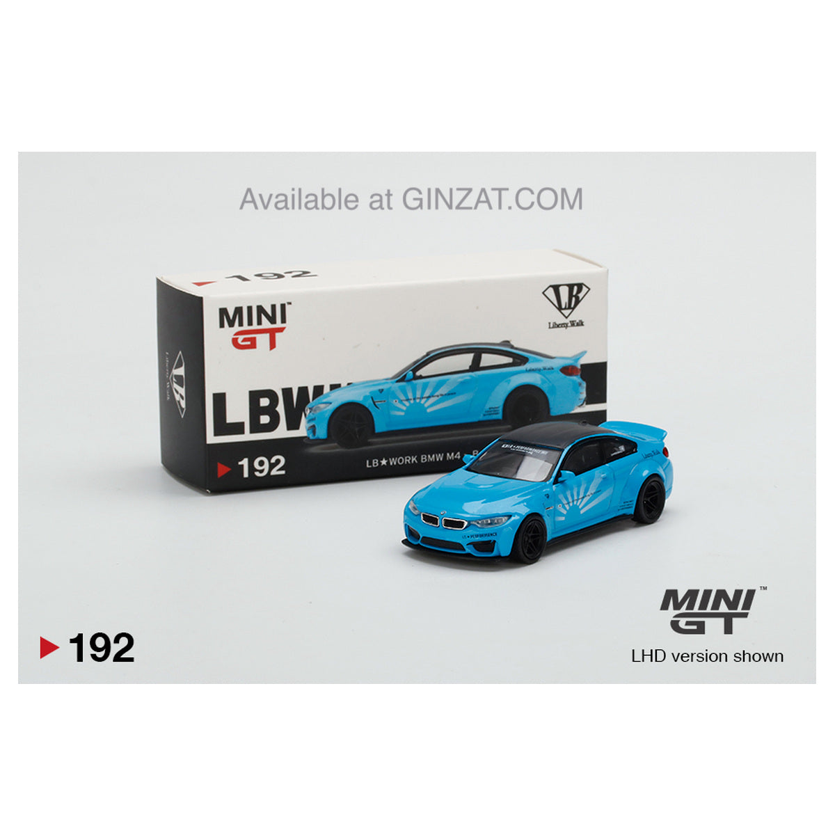 LB Works BMW M4 Baby Blue, MINI GT No.192 diecast model car – GINZAT