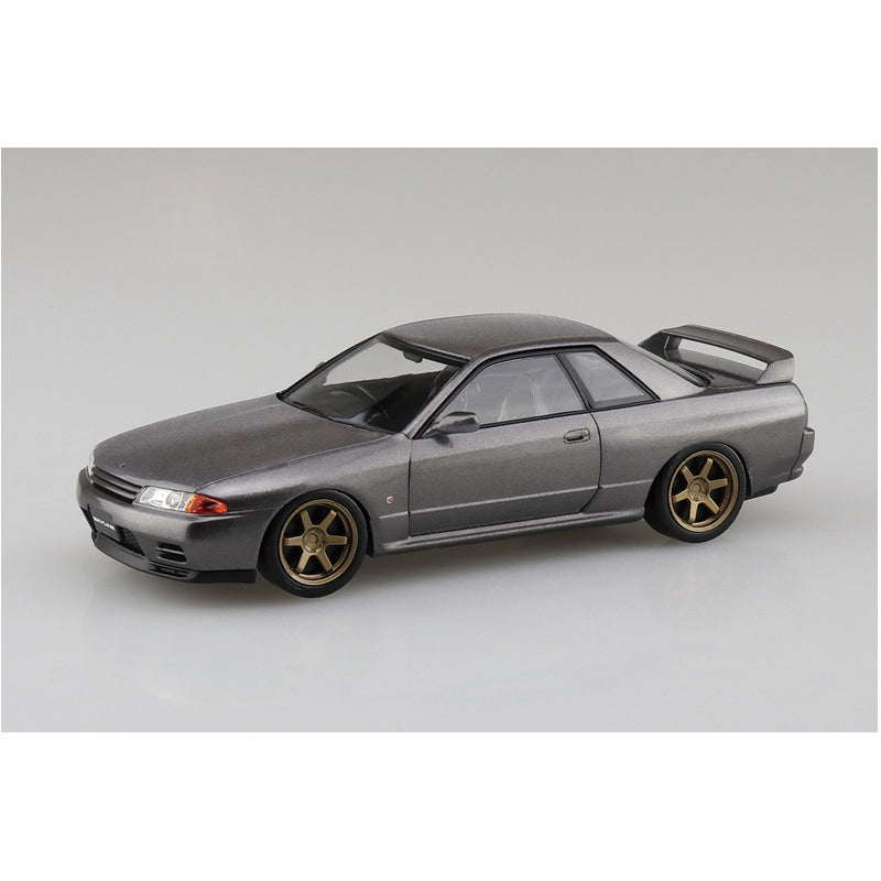 Nissan R32 Skyline GT-R Custom Wheel (Gun Gray Metallic), The Snap Kit, Aoshima Plastic Model Car (Scale 1/32)