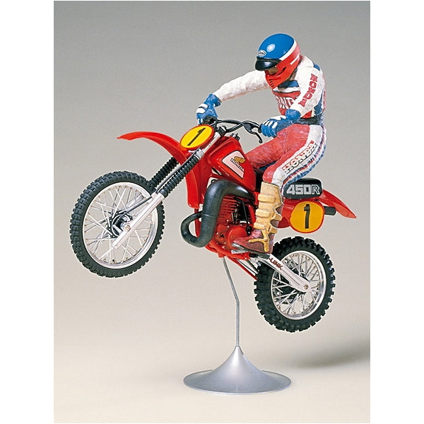Honda CR450R Motocrosser with rider, Tamiya Motorcycle Plastic Model Kit (Scale 1/12)
