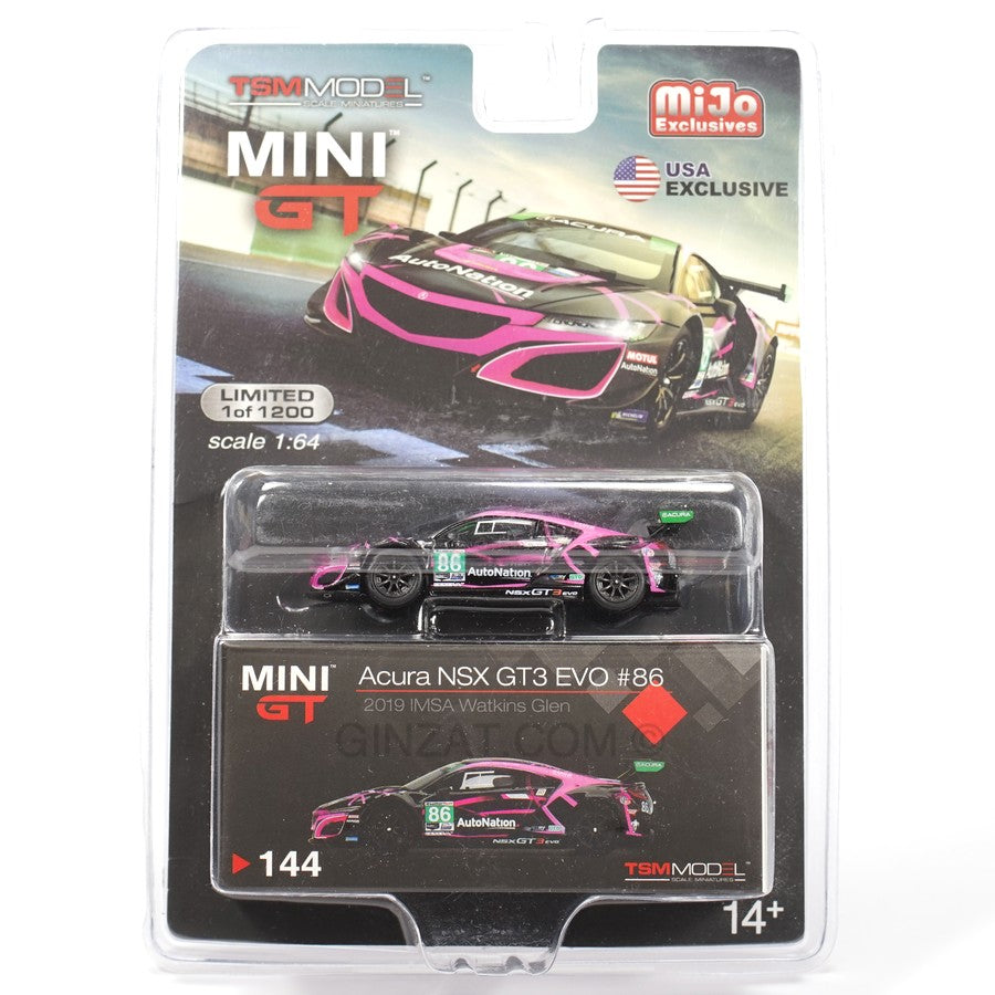 ACURA NSX GT3 EVO #86, MINI GT 144 diecast model 1/64 (Blister Pack Version) Ginzat Australia