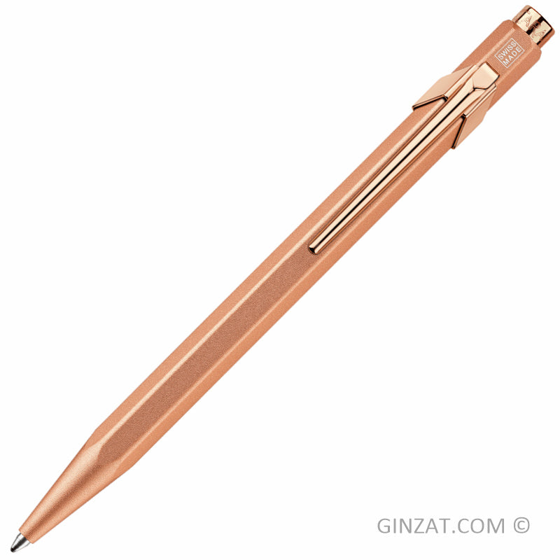 Caran D'ache 849 Popline Ballpoint Pen - Brut Rose with Holder