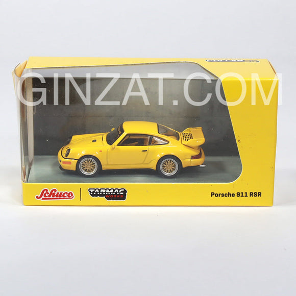 Porsche 911 RSR Yellow, Tarmac Works x Schuco diecast model car