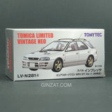SUBARU Impreza Pure Sports Wagon WRX STi Version V White 1998, Tomytec Tomica Limited Vintage Neo diecast model car LV-N218a