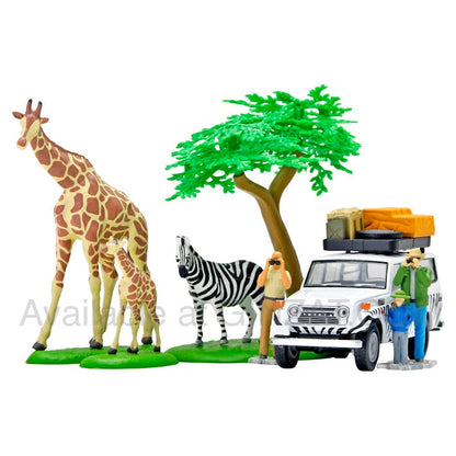 Kaiyodo × Tomica Limited Vintage GeoColle64 #Car Snap 28a Safari 1 (with Toyota Land Cruiser FJ56V)