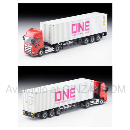 Hino Profia 40ft Marine Container Trailer (Toho Vehicle TC36H1C34, Ocean Network Express, Gray Container), Tomytec Tomica Limited Vintage Neo LV-N292d diecast model car