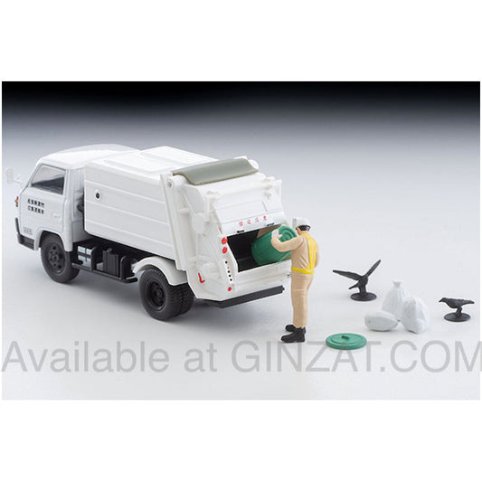 Mitsubishi Fuso Canter Garbage Truck (White) with Figure, Tomytec Tomica Limited Vintage Neo LV-N343b diecast model car