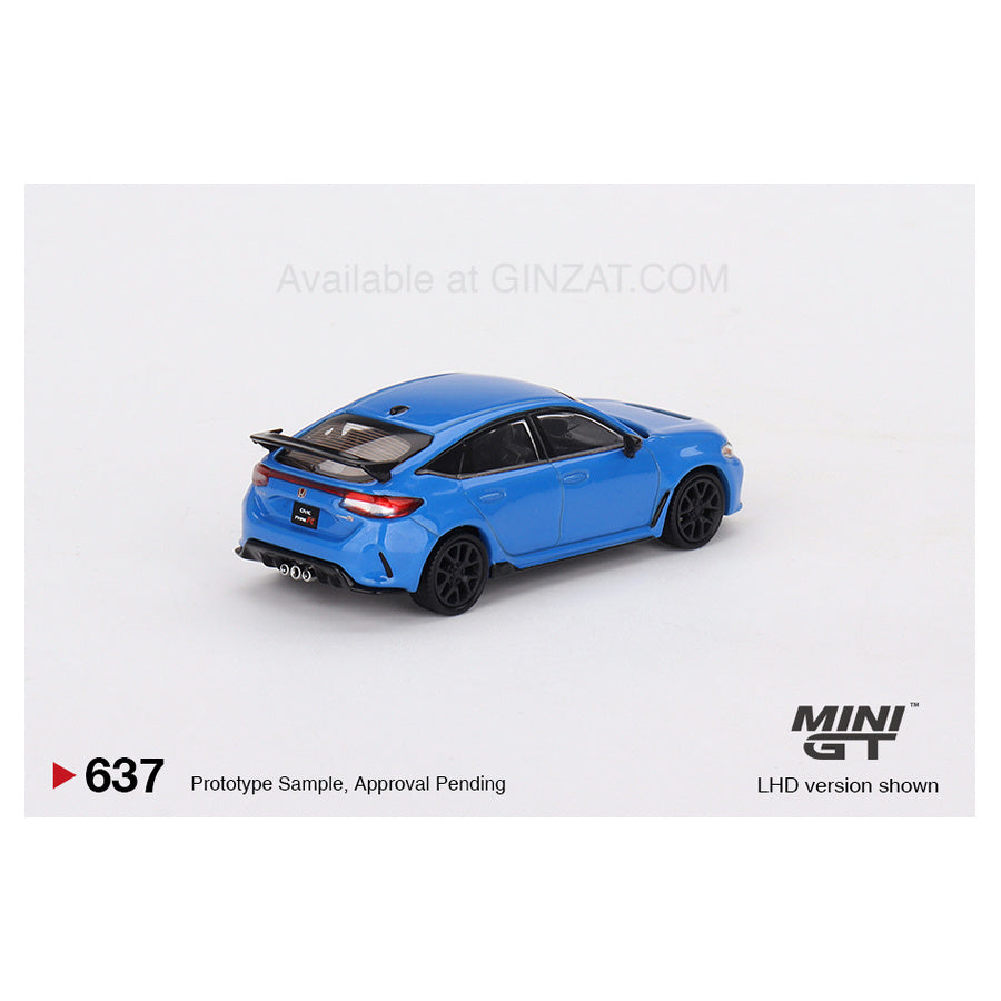 Honda Civic Type R 2023 Boost Blue Pearl, Mini GT No. 637 diecast model car