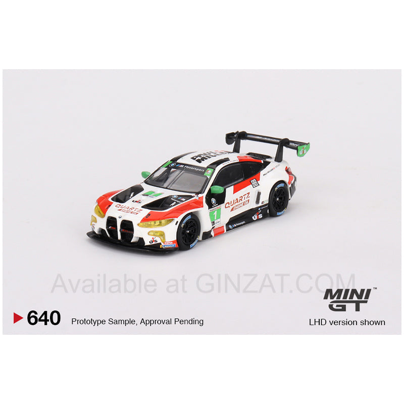 BMW M4 GT3 IMSA Sebring 12h GTD Winner 2023 #1 Paul Miller Racing, Mini GT No. 640 diecast model car