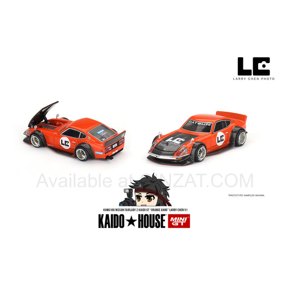 Nissan Fairlady Z Kaido GT 'Orange Bang' Larry Chen V1, Mini GT x Kaido House No. 100 diecast model car