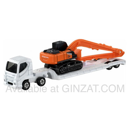 Hitachi Construction Machinery Hydraulic Excavator ZX210-7 SLF and Heavy Machinery Transporter, Tomica No.143 diecast model car