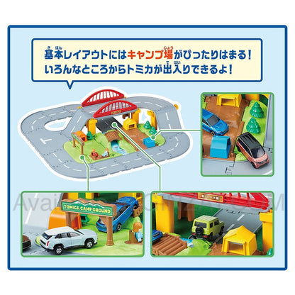 Tomica World Let's Play at the Campsite! Tomica Town 3D Layout Set