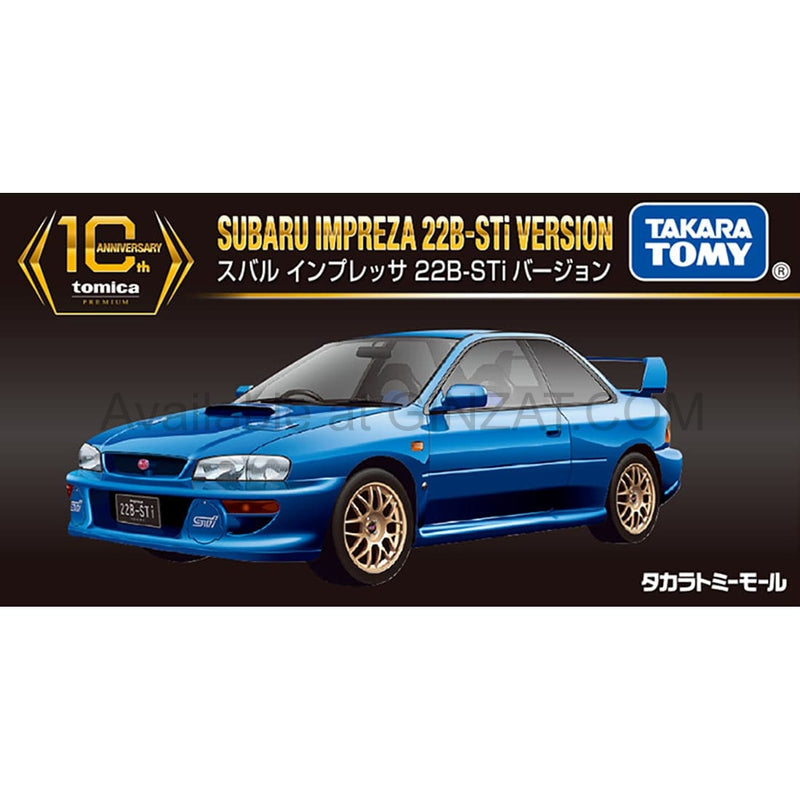 Subaru Impreza 22B-STi Version, Tomica Premium 10th Anniversary Special Reissue diecast model car 