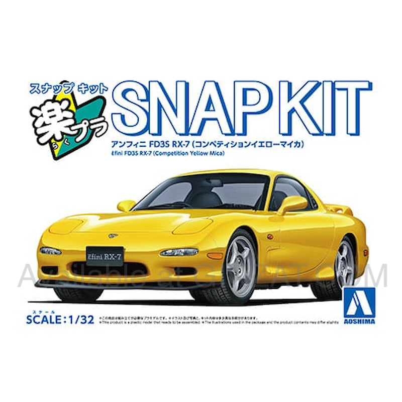 Aoshima 1/32 Efini FD3S RX-7Red (Competition Yellow Mica), The Snap Kit