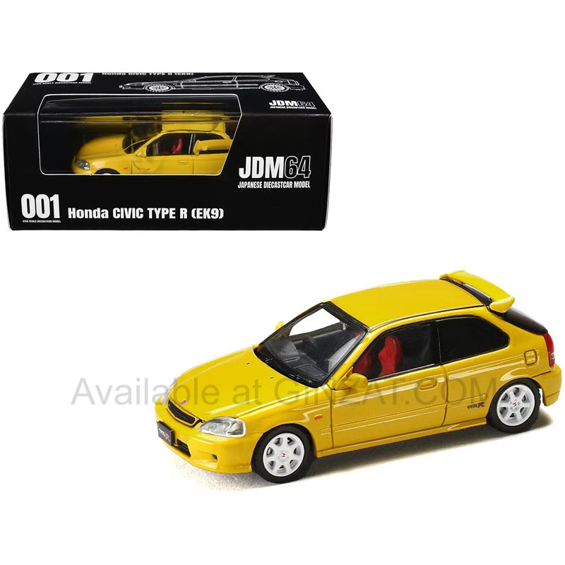 Honda Civic Type-R (EK9) Sunlight Yellow, Hobby Japan JDM Style diecast model car
