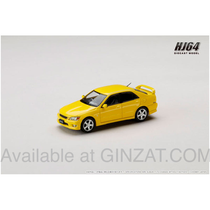 Toyota Altezza RS200 (E10) 1998 Genuine Option Parts Super Bright Yellow, Hobby Japan diecast model car