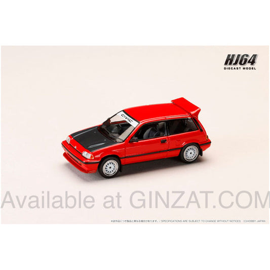 Honda Civic (AT) Late Version JDM Street Racer Red, Hobby Japan diecast model car