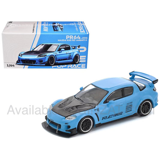 Mazda RX-8 Re-Amemiya Widebody (Light Blue), POP Race diecast model car