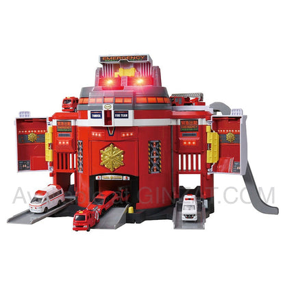 Tomica World – Deploy with the Tomica Beam! Mega-Rotation Fire Station + Tomica Beam Fire Truck