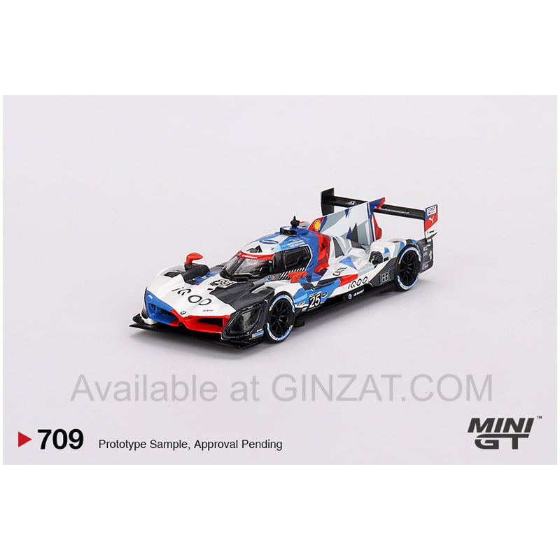 BMW M Hybrid V8 #25 2023 IMSA Sebring 12 Hrs 2nd Place BMW M Team RLL, Mini GT No. 709 diecast most car