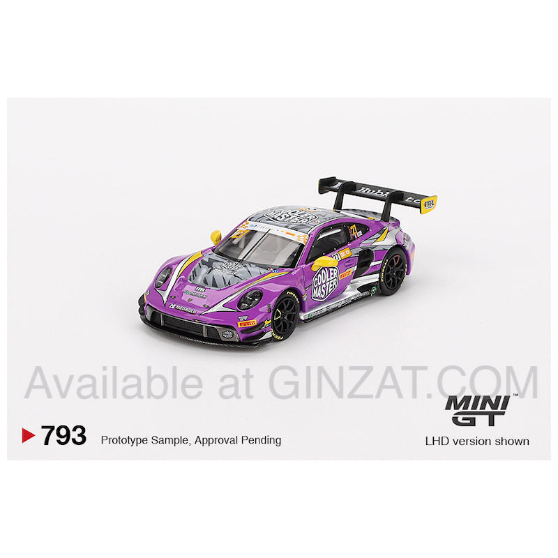 Porsche 911 GT3 R #27 HubAuto Racing 2023 FIA GT World Cup 70th Macau Grand Prix, MINI GT No.793 diecast model car