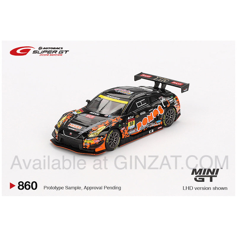 Nissan GT-R NISMO GT3 #10 2023 Super GT Series "PONOS GAINER GT-R" GAINER, Mini GT No. 860 diecast model car
