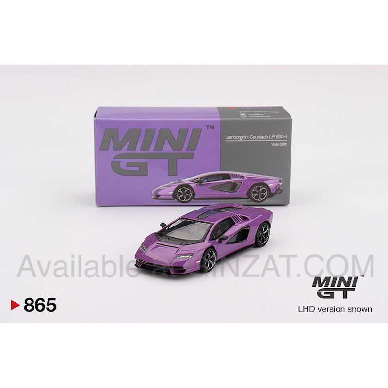 Lamborghini Countach LPI 800-4 Viola 30th, Mini GT no. 865 diecast model car