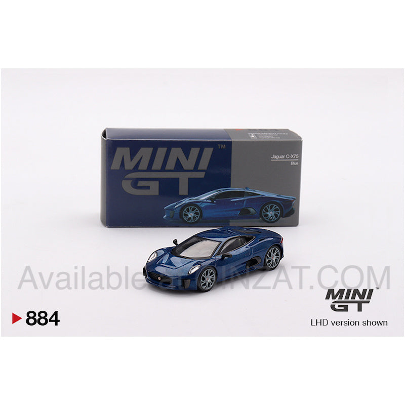 Jaguar C-X75 Blue, MINI GT No.884 diecast model car
